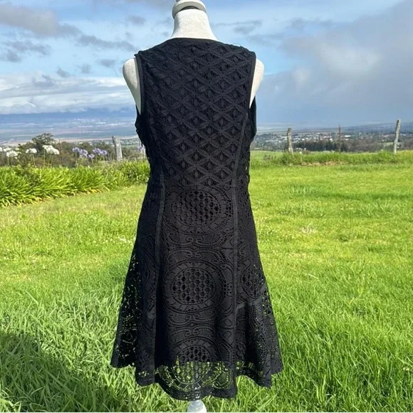 Desigual by Lacroix Black lace Fit and Flare Dress Sleeveless party Going out XL - Picture 5 of 9